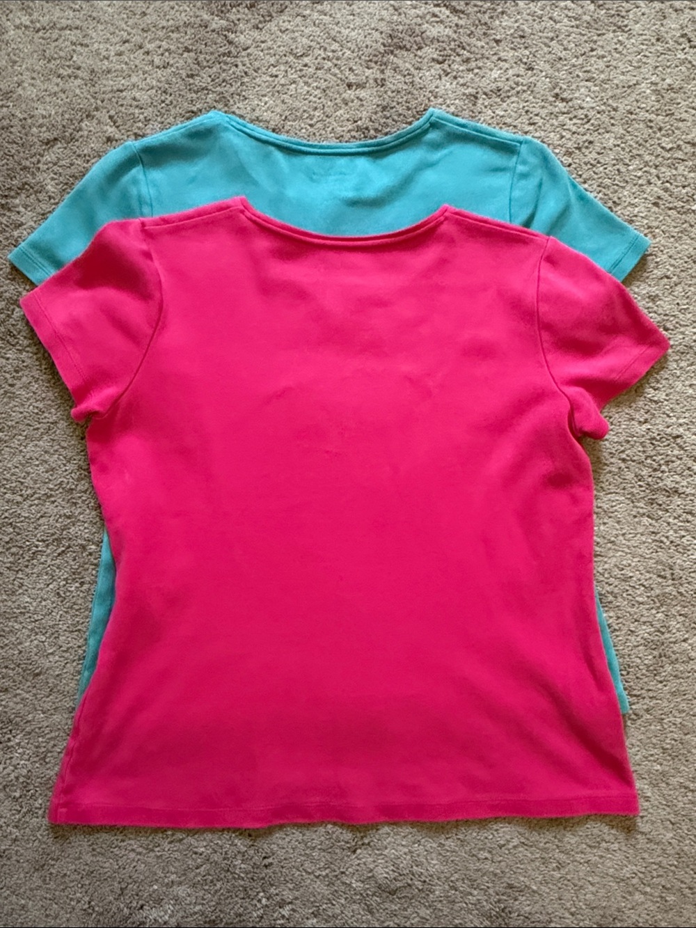 Charter Club Pima Cotton Short Sleeve Tees in Hot Pink & Teal (2-Pack) Size M - Picture 10 of 10